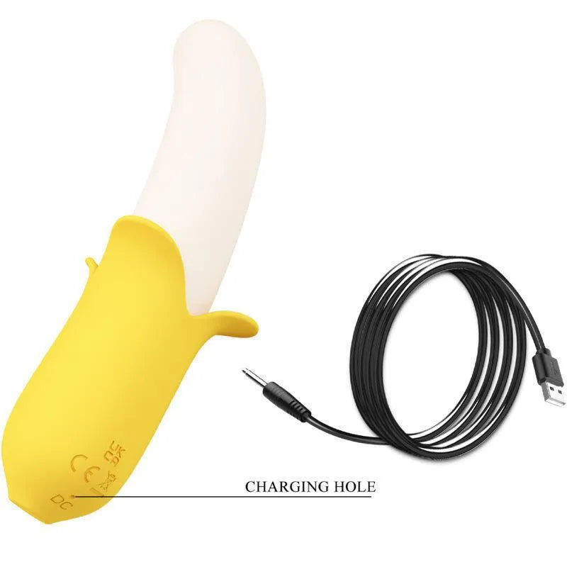 Vibromasseur Silicone Jaune Multifonction Rechargeable