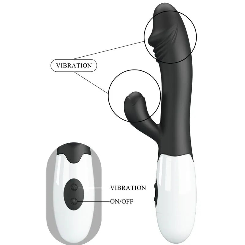Vibromasseur Silicone Noir Stimulation Point G Et Clitoris