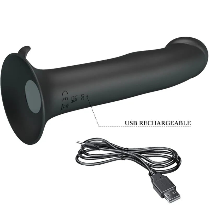 Vibromasseur Silicone Noir Ventouse Rechargeable