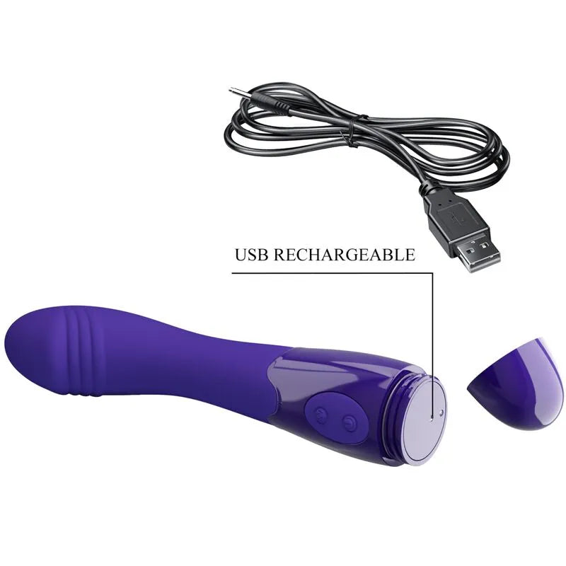 Vibromasseur Silicone Rechargeable 30 Fonctions Violette