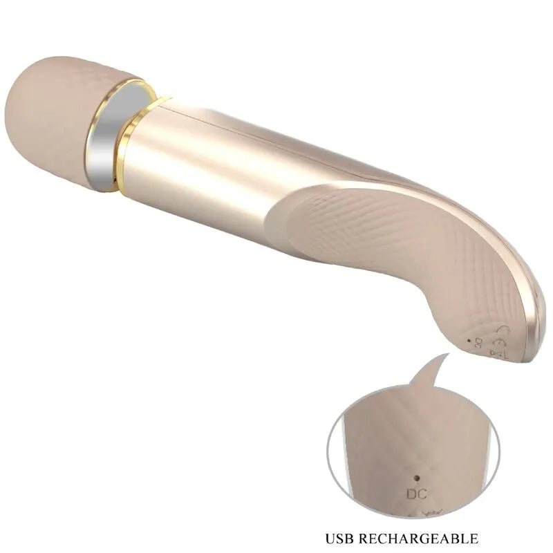 Vibromasseur Silicone Rechargeable Puissant Champagne