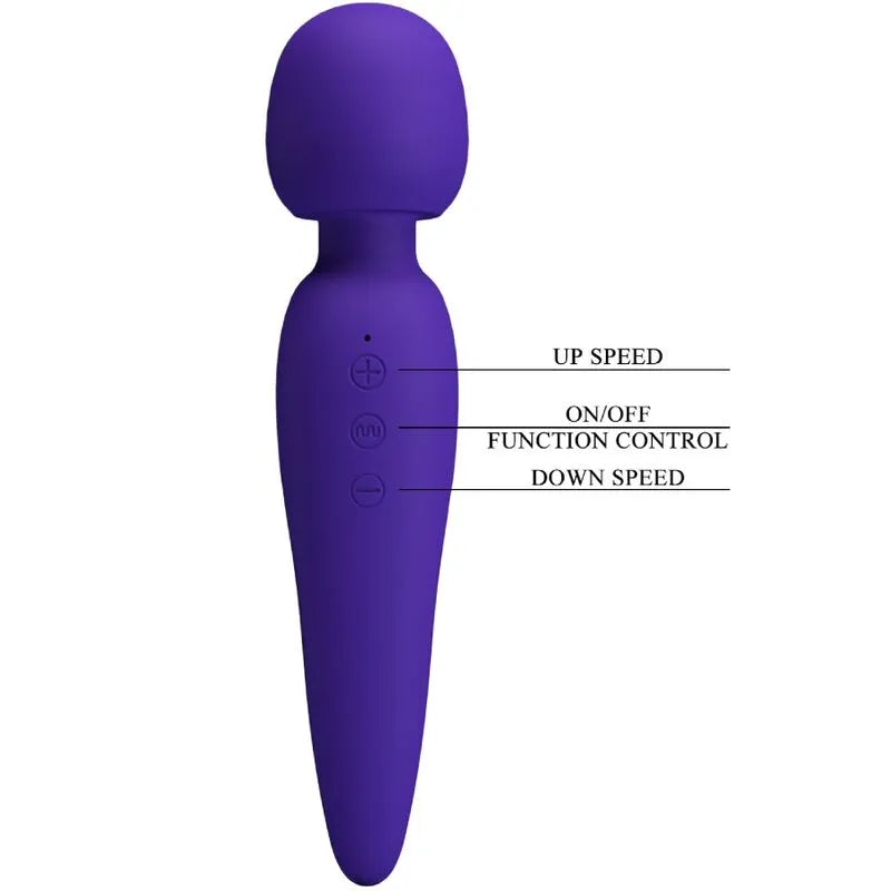 Vibromasseur Silicone Étanche Violet Rechargeable