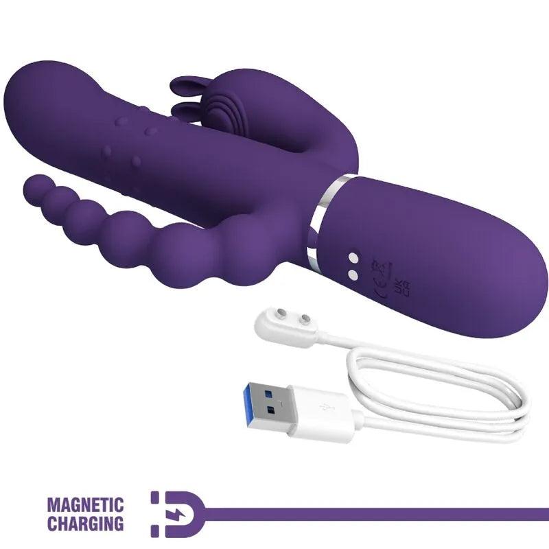Vibromasseur Silicone Triple Stimulation Puissant