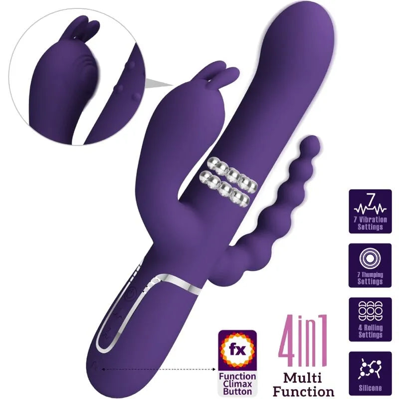 Vibromasseur Silicone Triple Stimulation Puissant