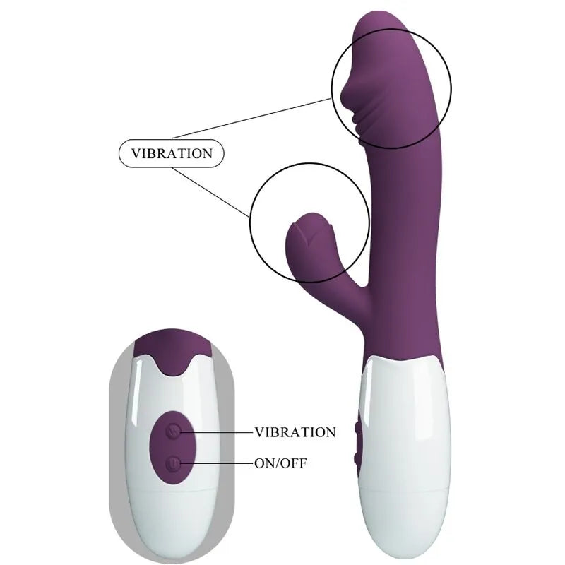 Vibromasseur Silicone Violet Double Stimulation Point G Et Clitoridienne