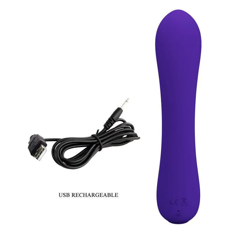 Vibromasseur Silicone Violet Rechargeable 12 Vibrations