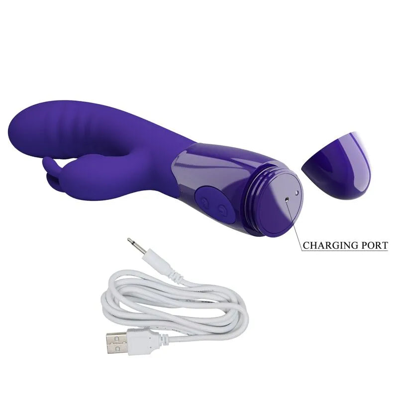 Vibromasseur Silicone Violet Rechargeable 30 Fonctions