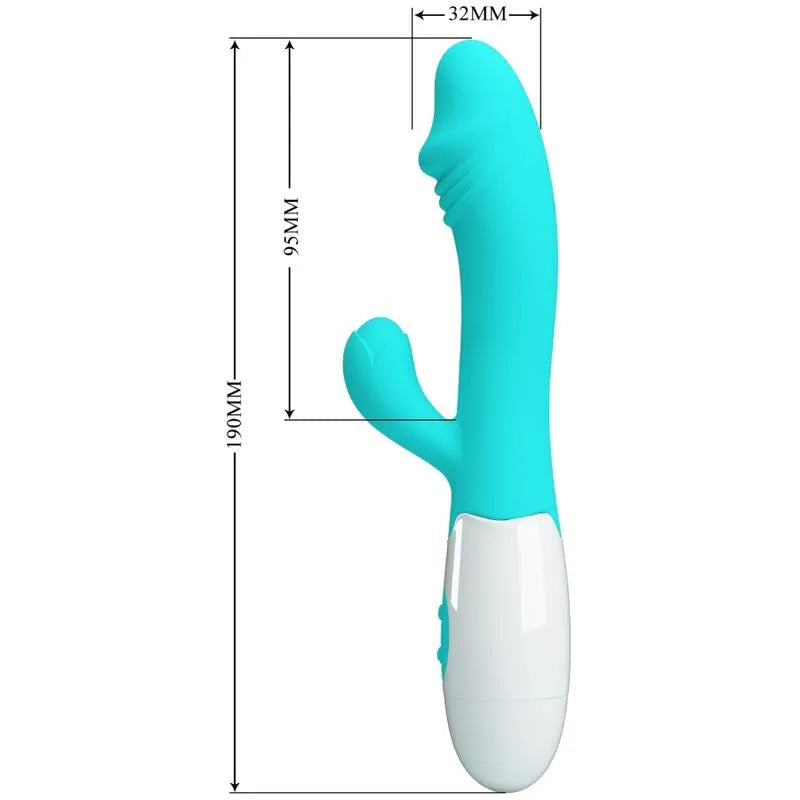 Vibromasseur Stimulation Double Silicone Vert Aqua