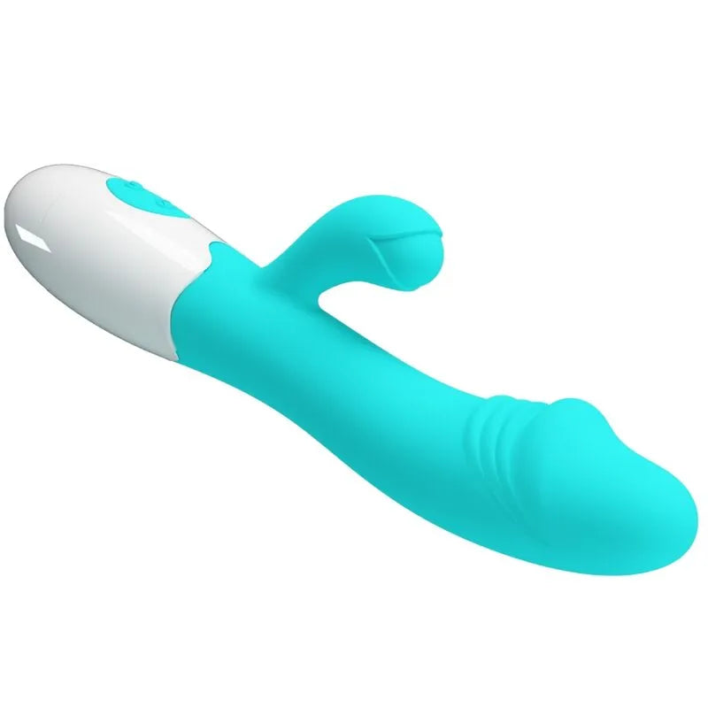 Vibromasseur Stimulation Double Silicone Vert Aqua