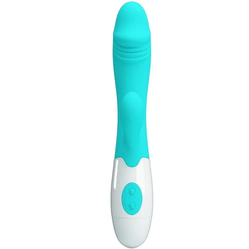 Vibromasseur Stimulation Double Silicone Vert Aqua