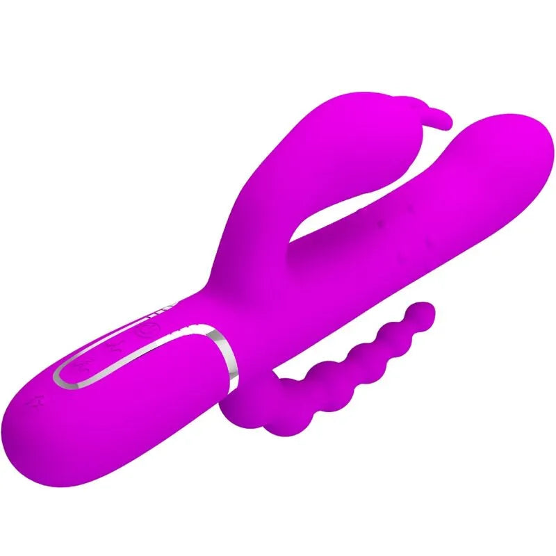 Vibromasseur Triple Stimulation Silicone Élégant