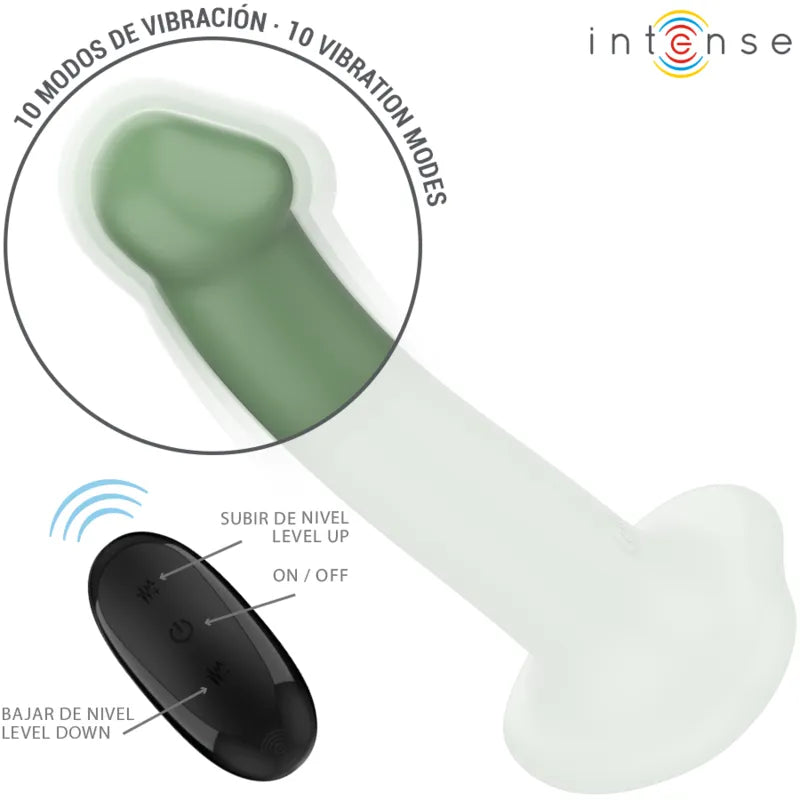 Vibromasseur Vert étalé En Silicone Avec Télécommande