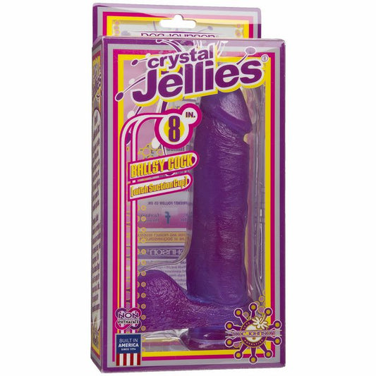 Crystal Jellies 8 inch Ballsy Cock - Purple