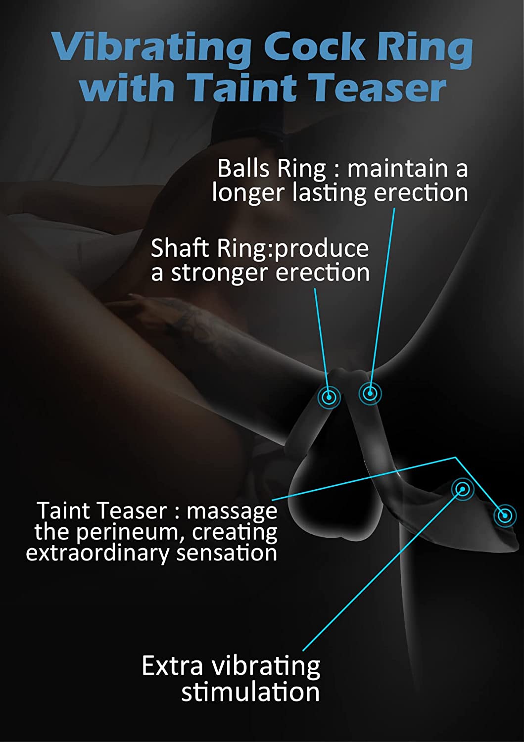 Testicle Vibrator for Men Penis Massager Ring Dildo