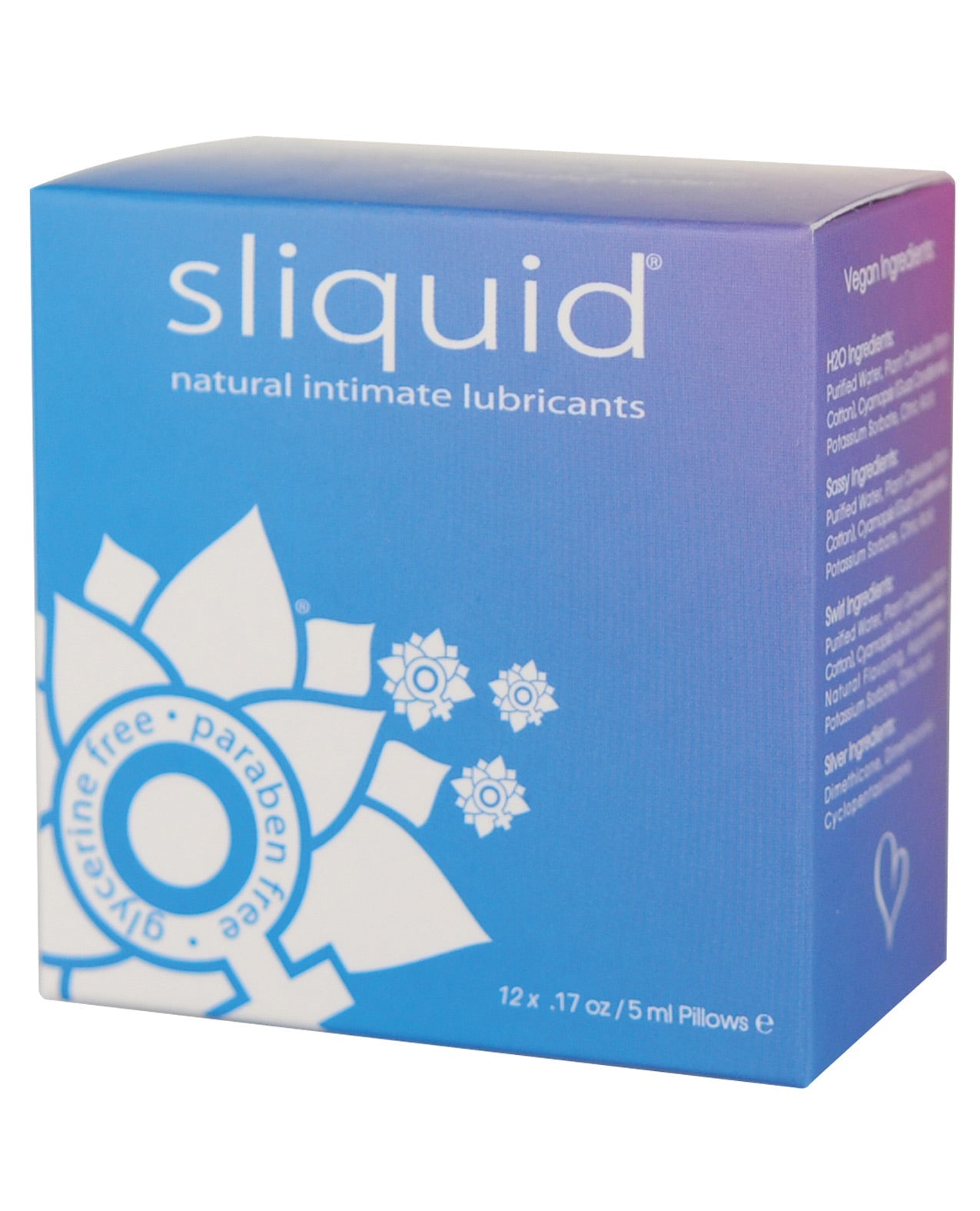 Cube lubrifiant Sliquid Naturals - 0,17 oz Paquet de 12