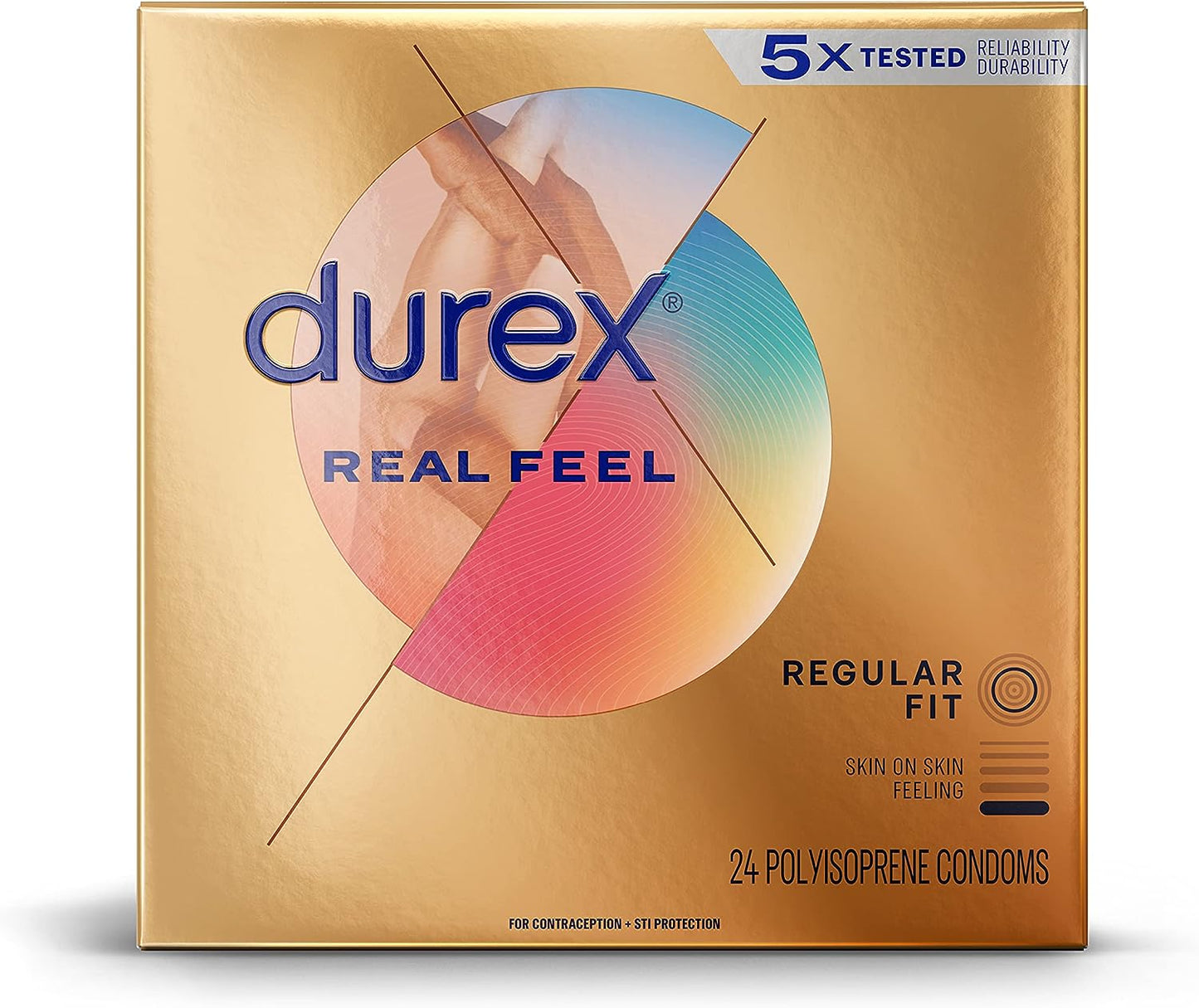 Durex - Condoms for Sex, Non Latex Durex Avanti Bare Real Feel Lubricated Condoms, 24 Count, Non Latex Condoms for Men with Natural Skin on Skin Feeling, FSA & HSA Eligible