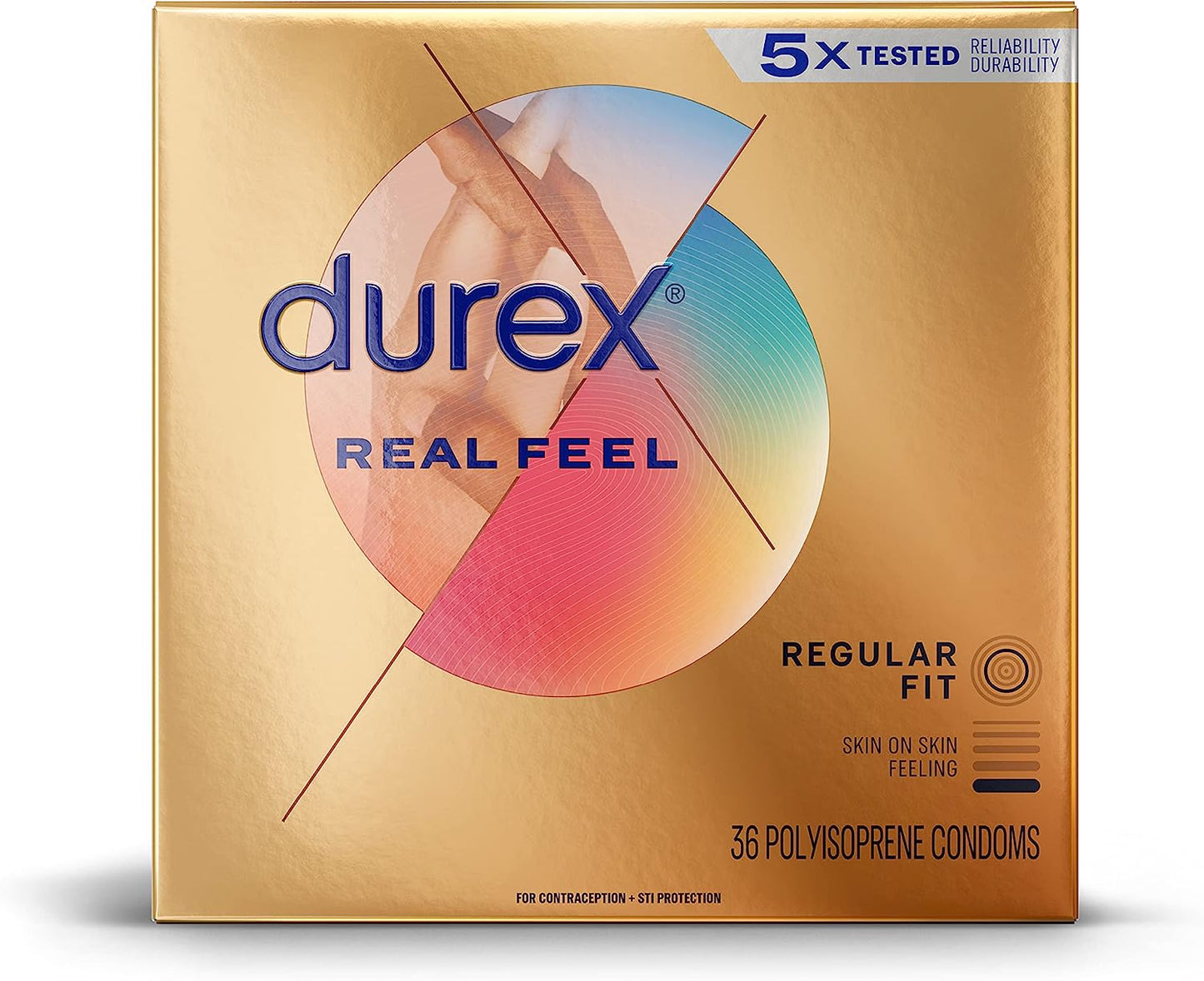 Durex - Condoms for Sex, Non Latex Durex Avanti Bare Real Feel Lubricated, Regular Fit for Men with Natural on Skin Feeling, FSA and HSA Eligible (Packaging may Vary),36 Count