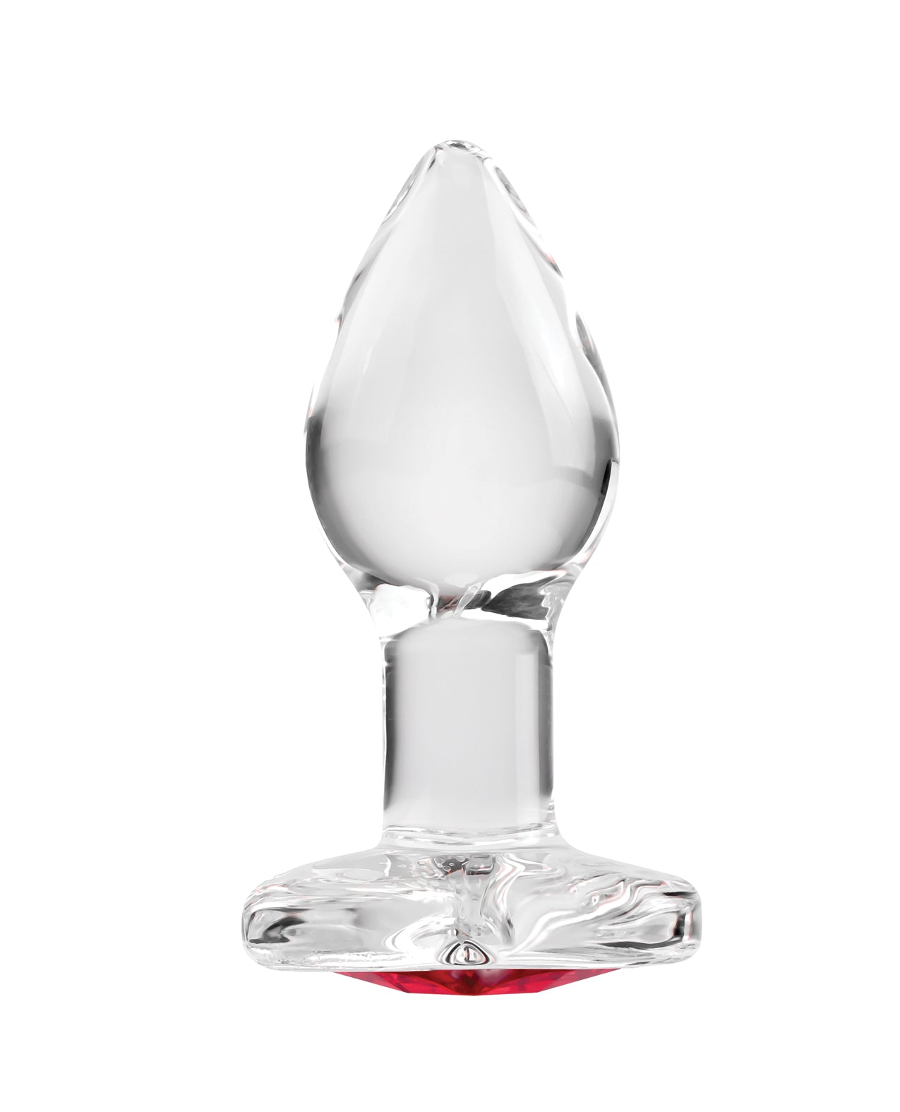 Plug en verre avec gemme en forme de cœur rouge Adam &amp; Eve - Petit