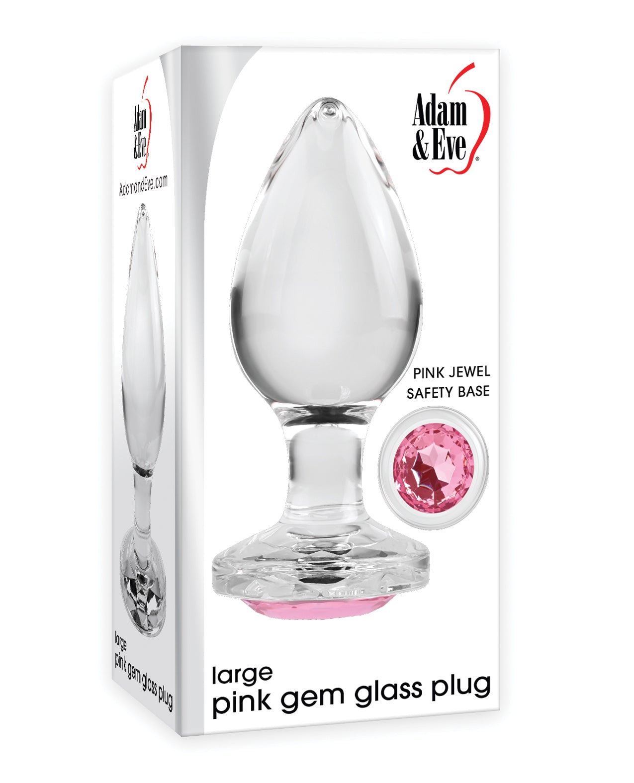 Adam &amp; Eve Plug aus rosa Edelsteinglas – groß