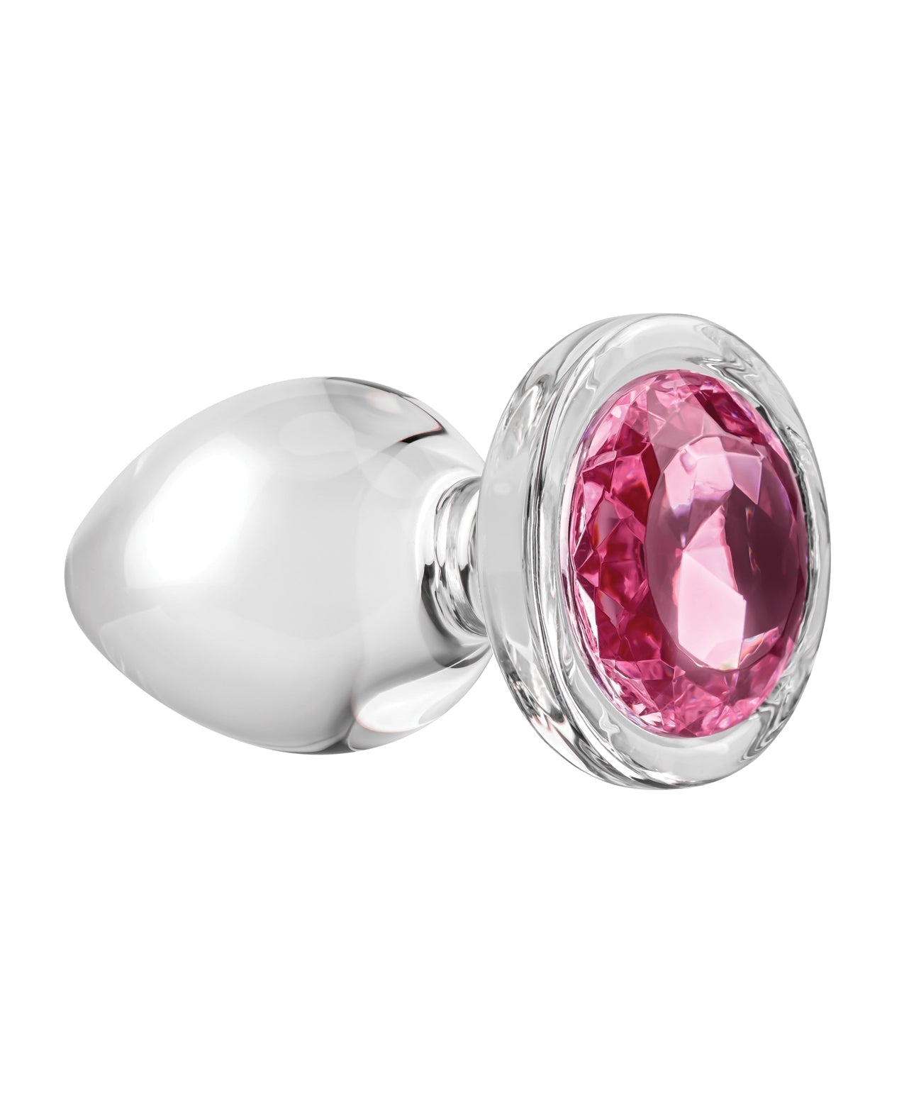 Adam & Eve Pink Gem Glass Plug - Large