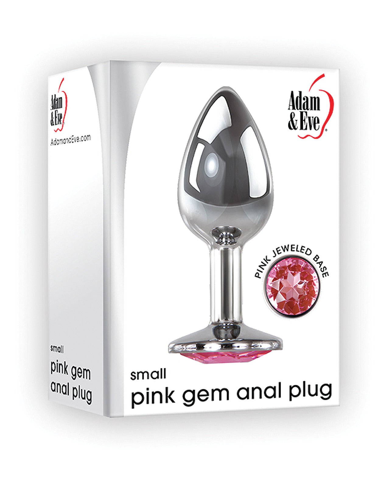 Adam & Eve Pink Gem Anal Plug Small - Silver/Pink