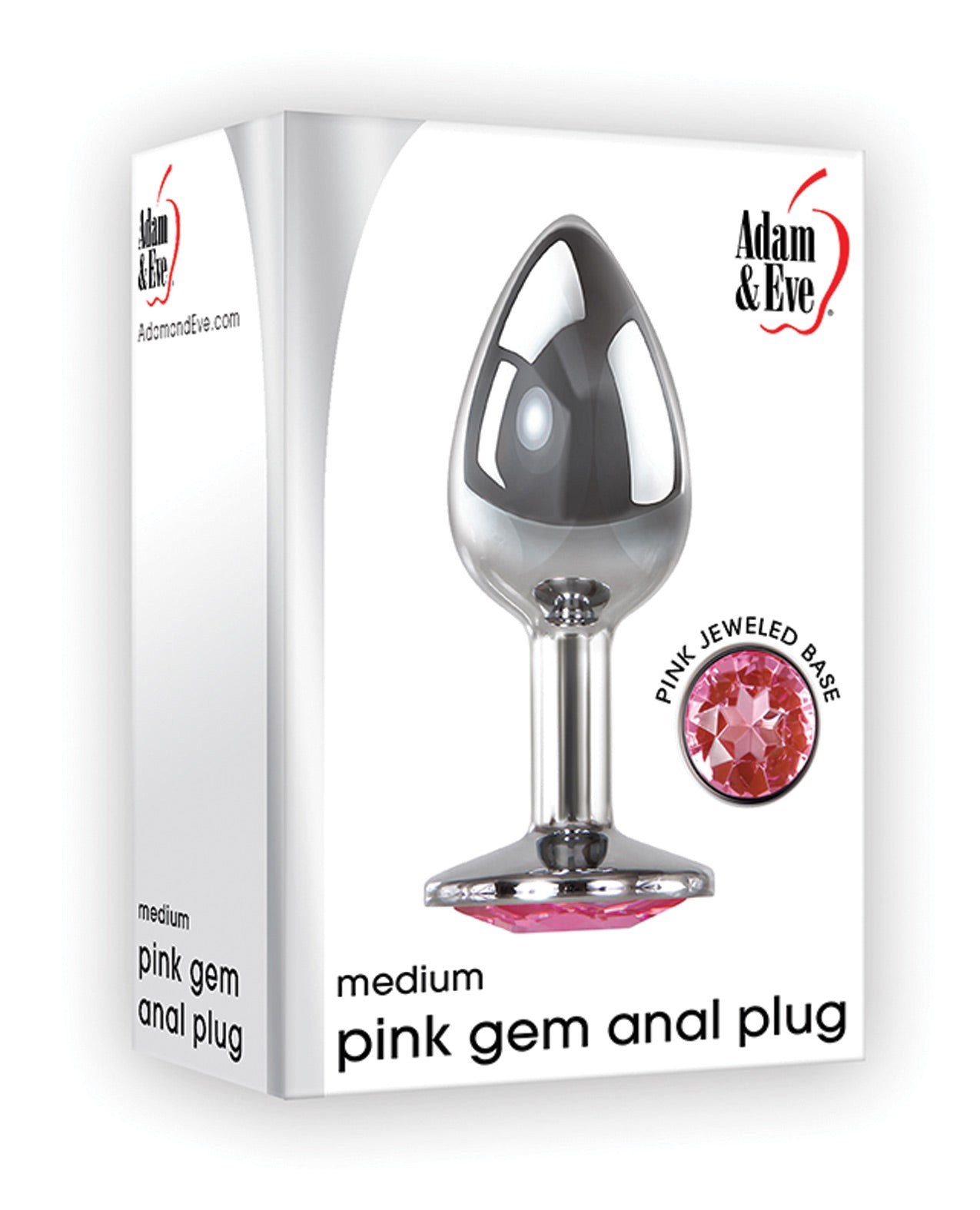 Adam &amp; Eve Analplug aus Aluminium mit rosa Edelsteinen, mittelgroß