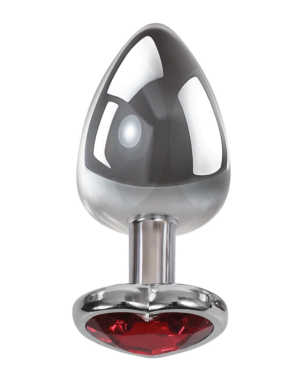 Plug anal Adam &amp; Eve Red Heart Gem - Petit modèle rouge/chromé