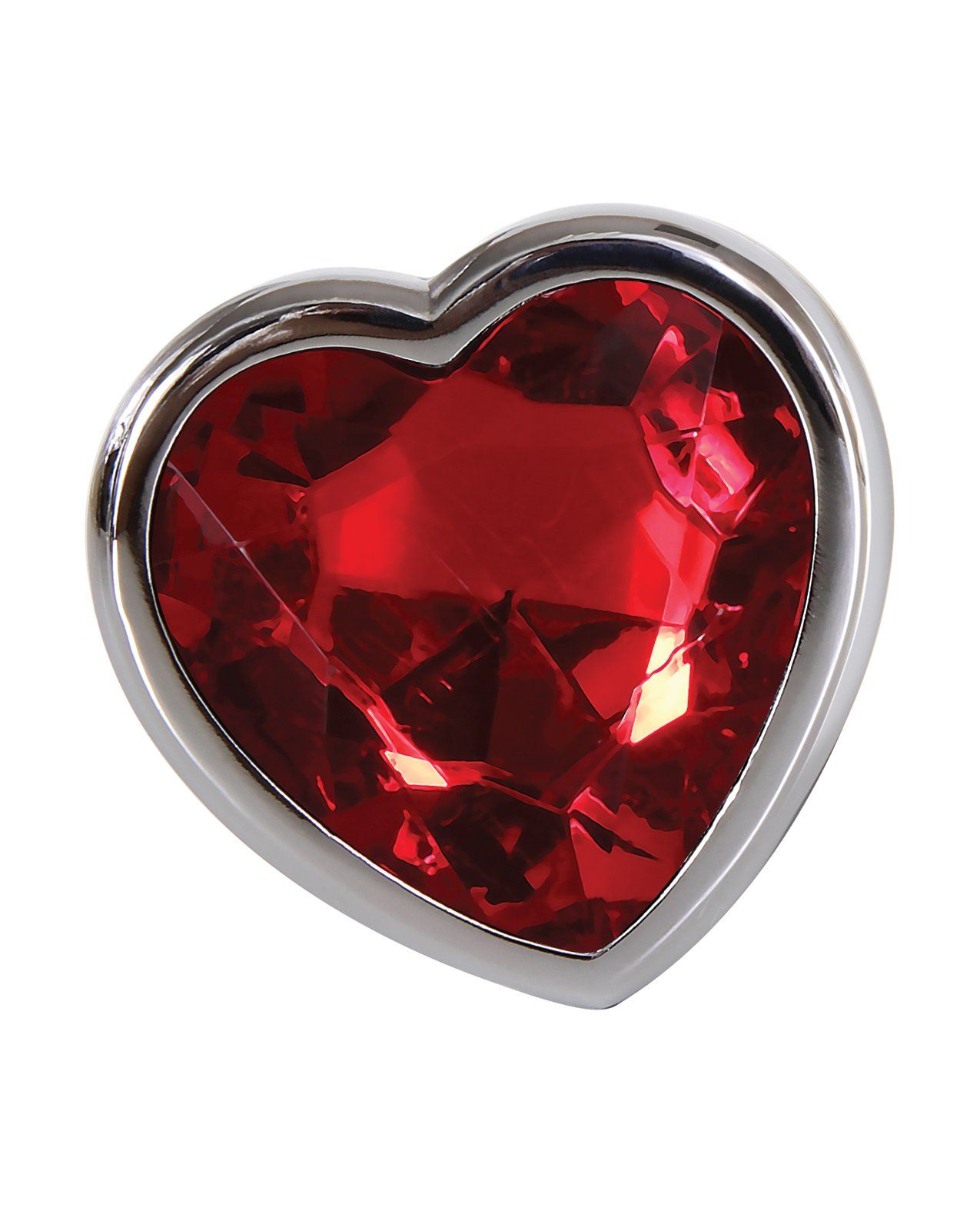 Adam &amp; Eve Red Heart Gem Analplug - Klein Rot/Chrom