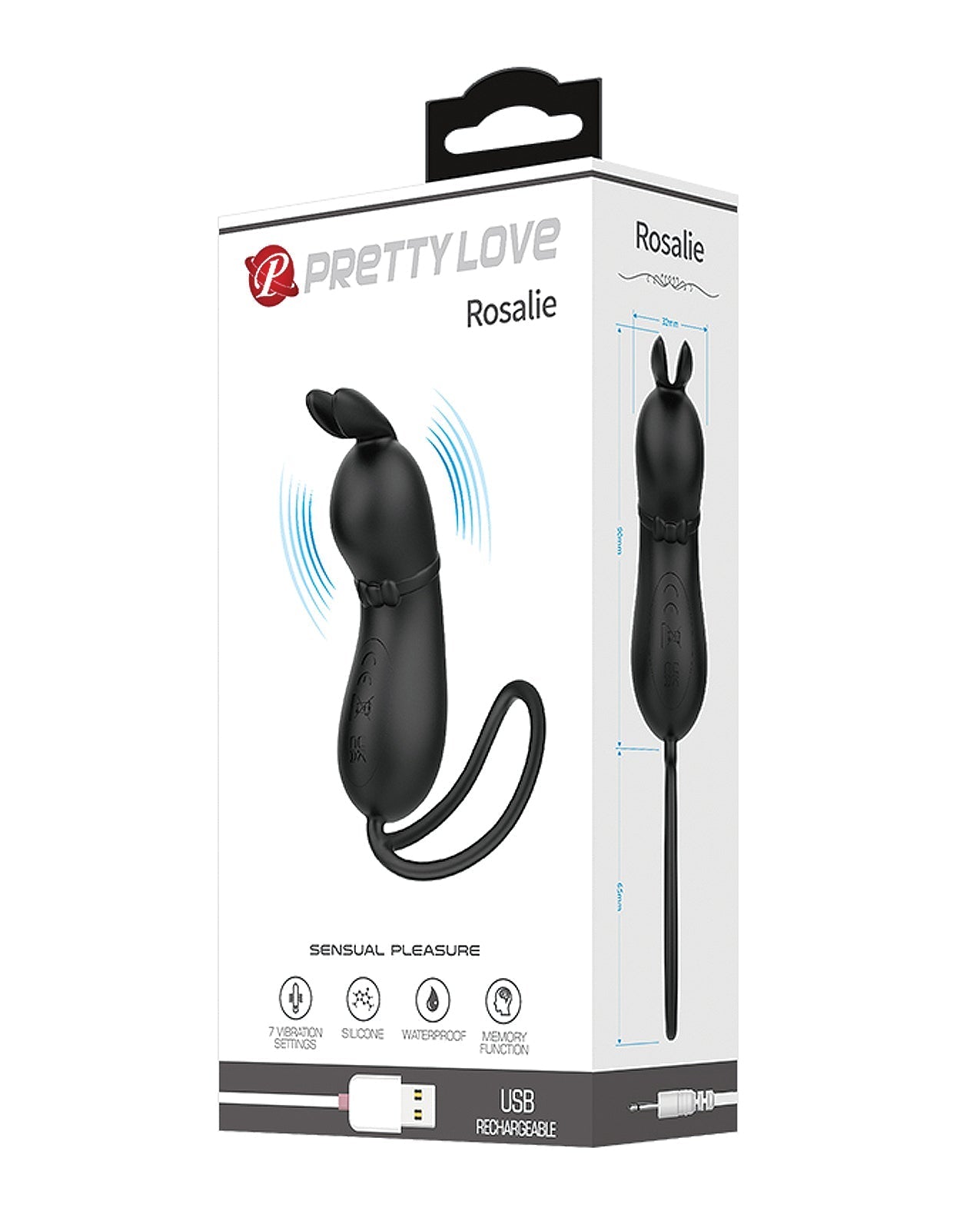 Stimulateur de clitoris attaché Pretty Love Rosalie - Noir