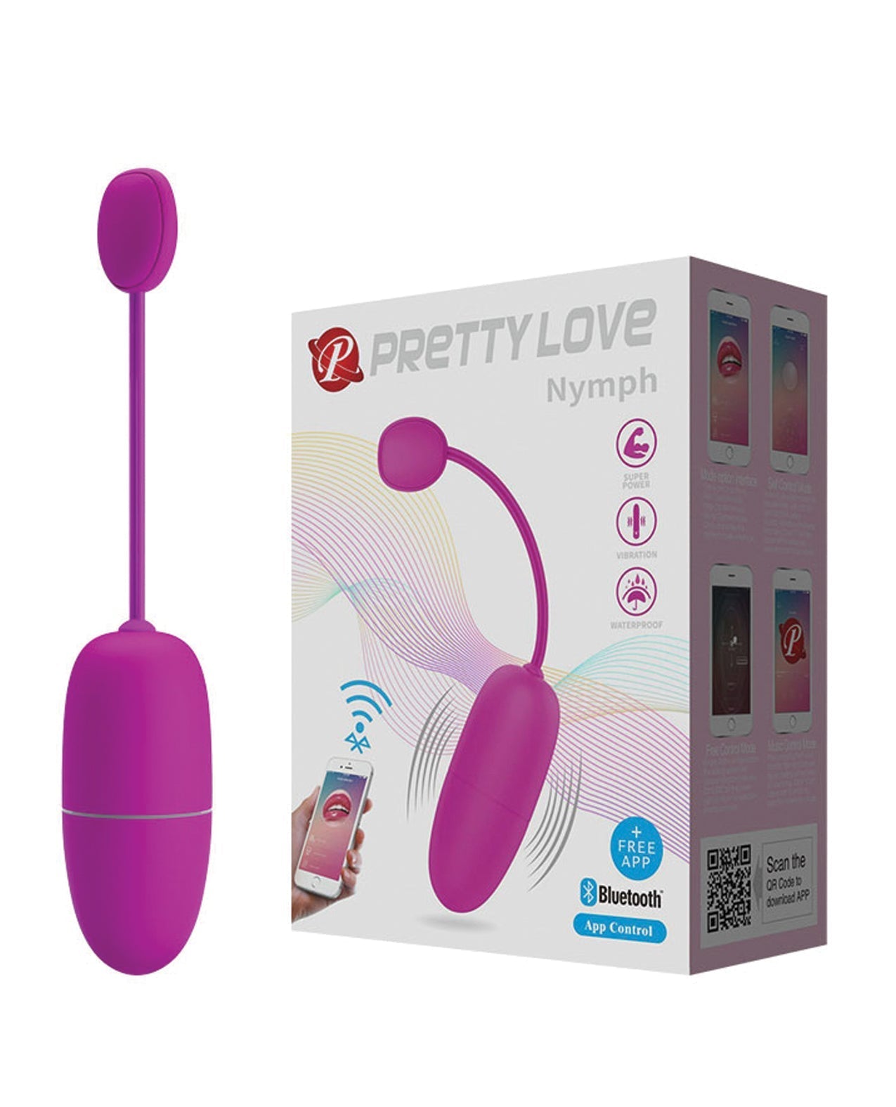 Oeuf Nymphe Pretty Love activé par application - Fuchsia