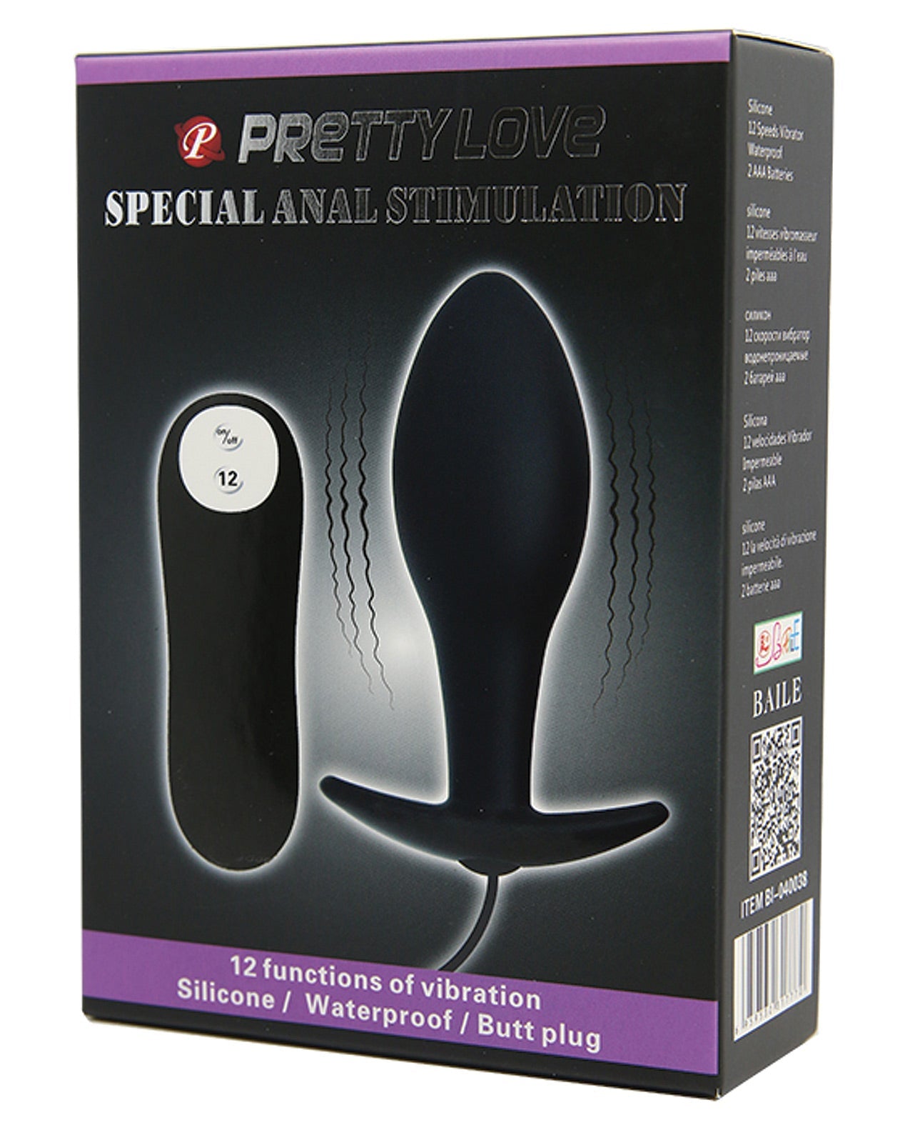 Plug anal vibrant en forme de poire Pretty Love - Noir