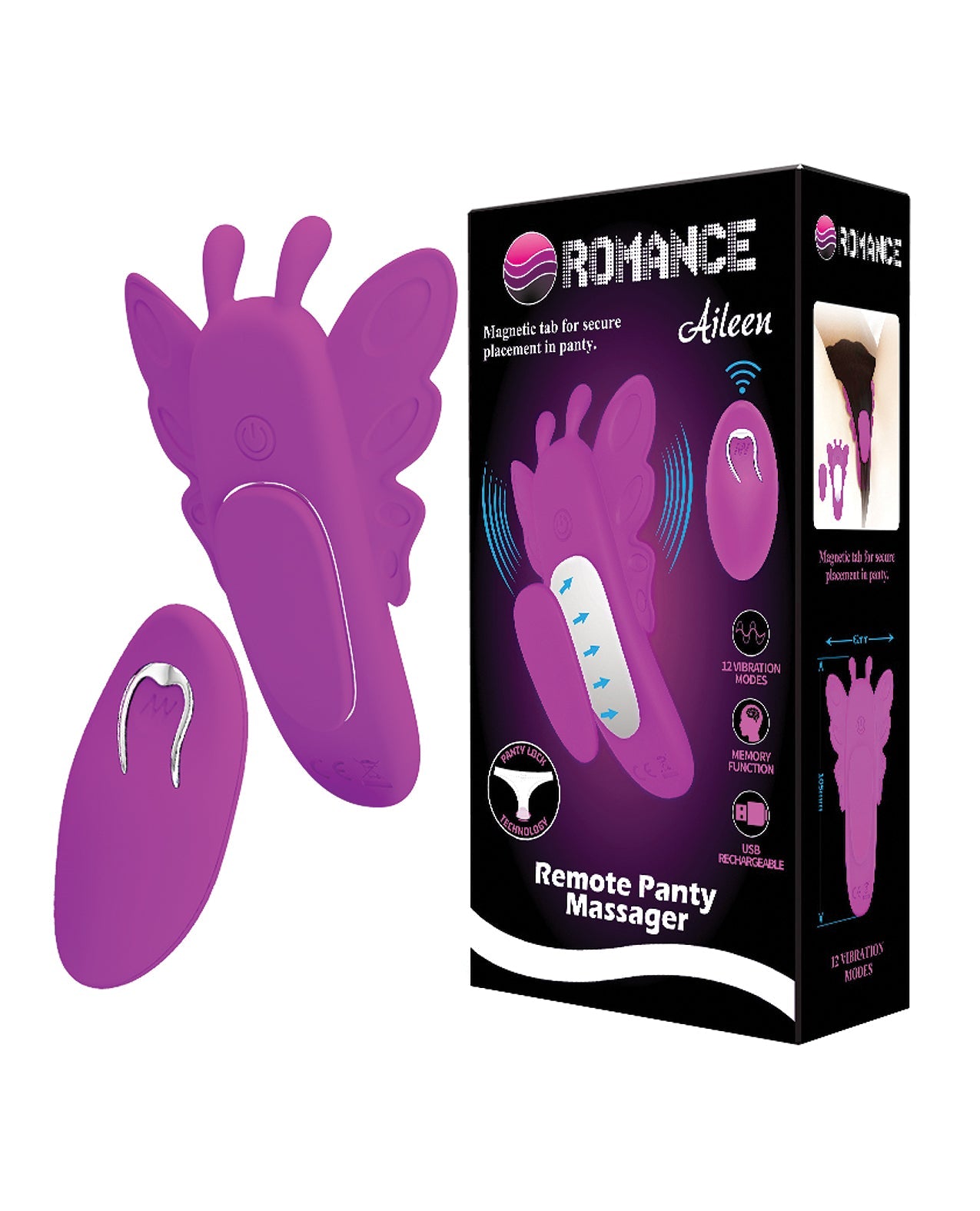 Pretty Love Romance Aileen Magnetischer Schmetterlings-Höschenvibrator - Fuchsia