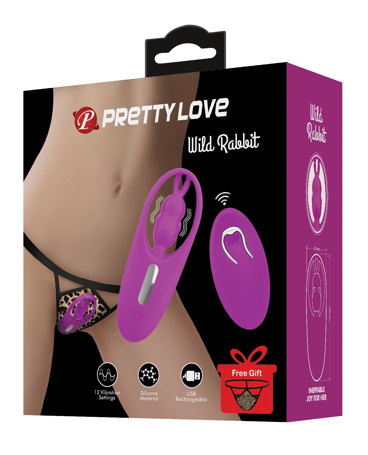 Pretty Love Wild Rabbit Panty Vibe w/Free Panty - Fuchsia