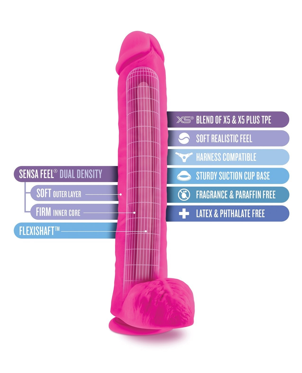 Blush Au Naturel Bold Daddy 14" Dildo - Rosa