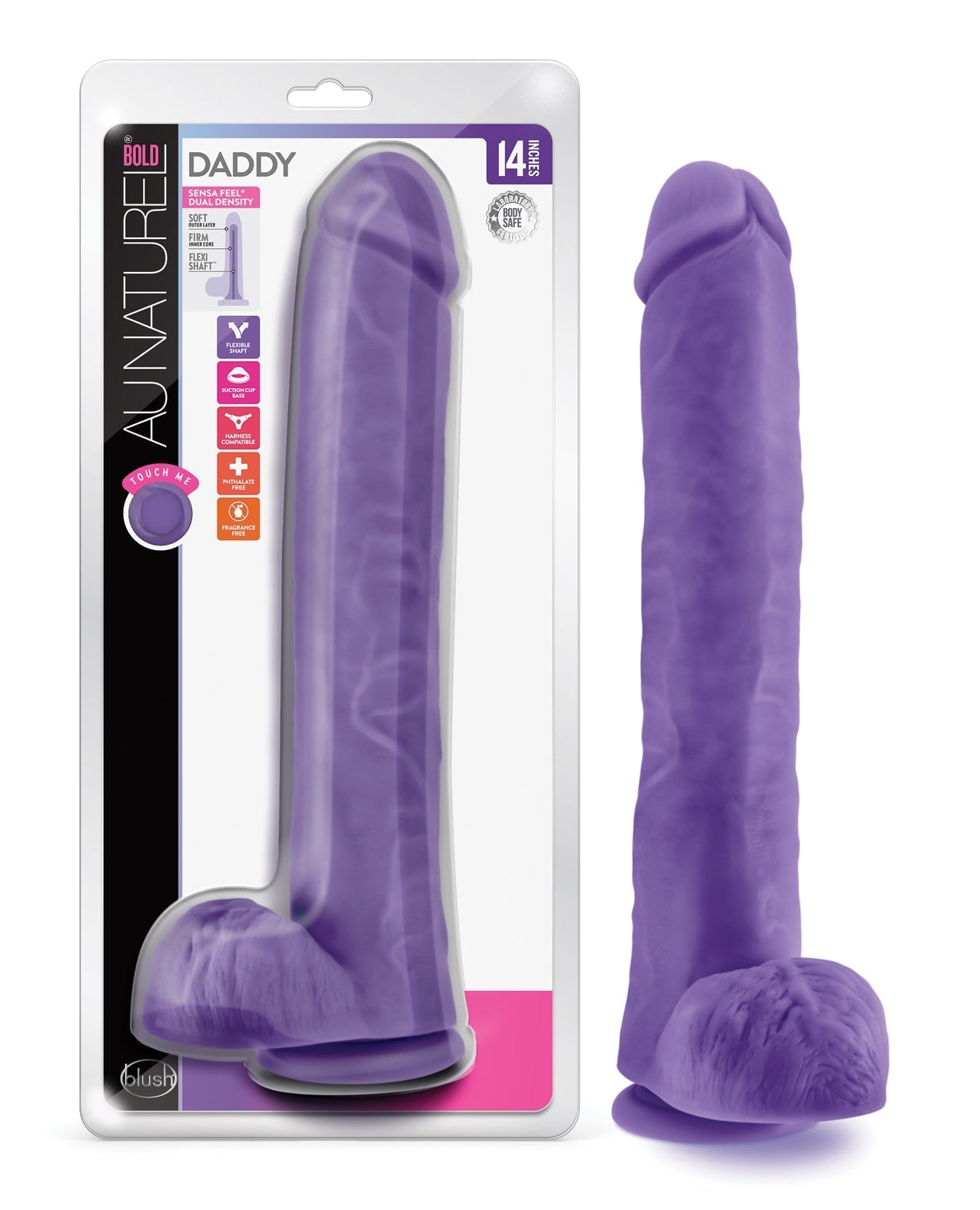 Gode ​​Blush Au Naturel Bold Daddy 14" - Violet