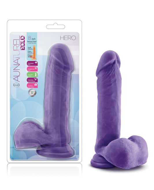 Blush Au Naturel Bold Hero 8" Dildo - Purple