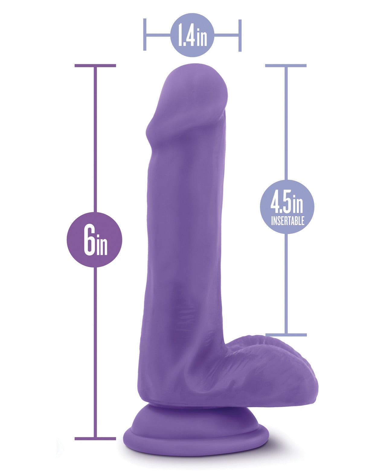 Blush Au Naturel Bold Massive 6" Dildo - Purple