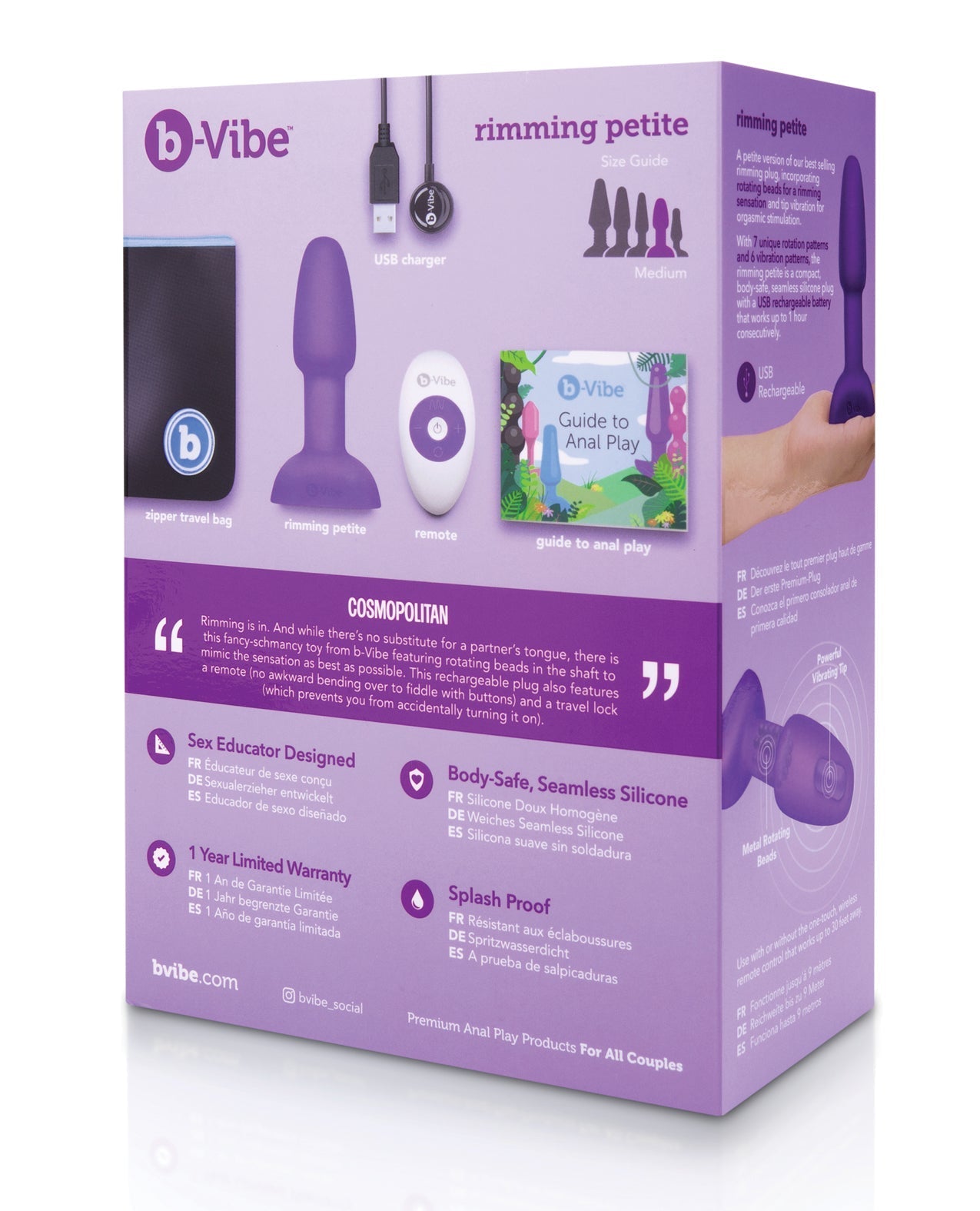 Plug anal b-Vibe Petite - Violet