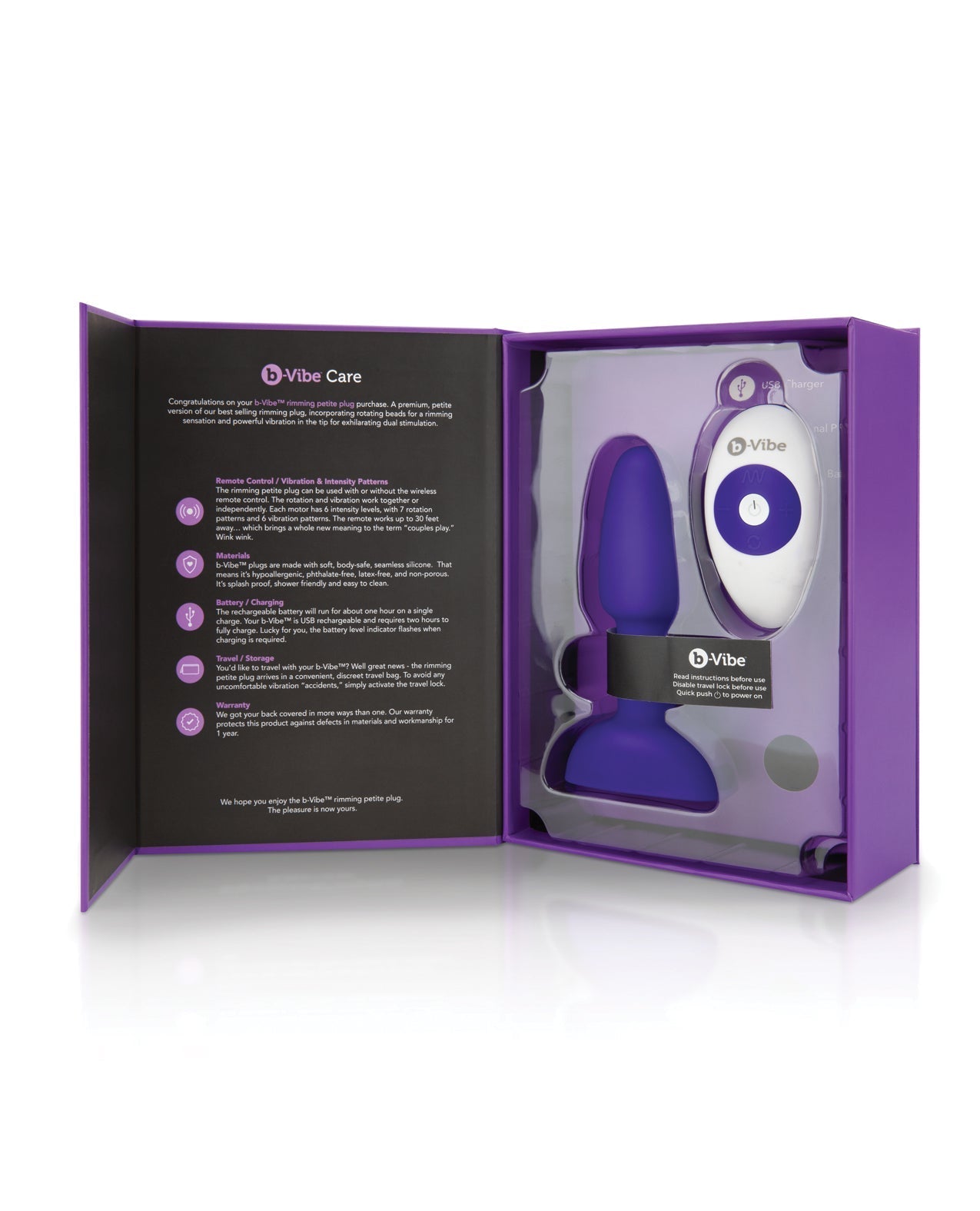 Plug anal b-Vibe Petite - Violet