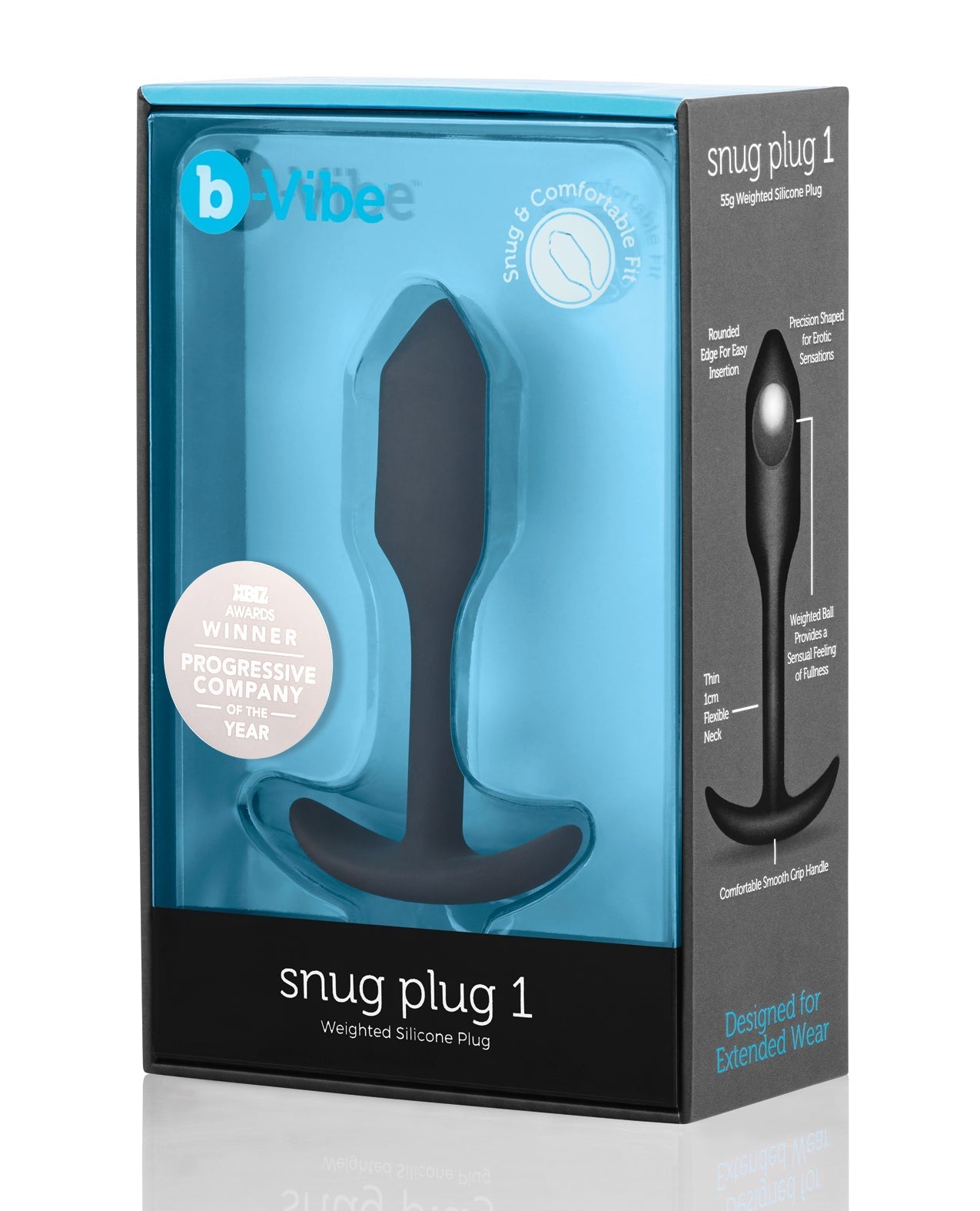 Plug anal lesté b-Vibe 1 - 55 g Noir