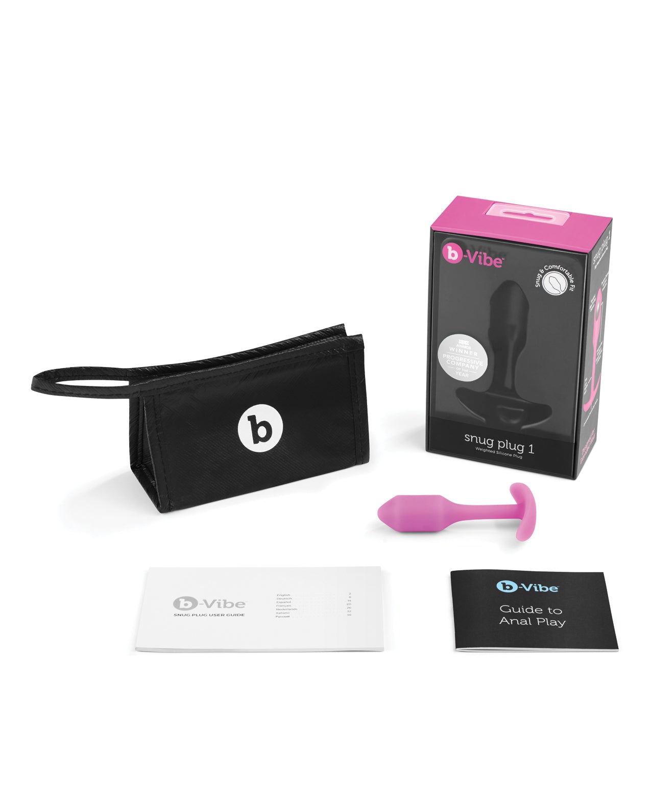 Plug anal lesté b-Vibe 1 - 55 g Fuchsia