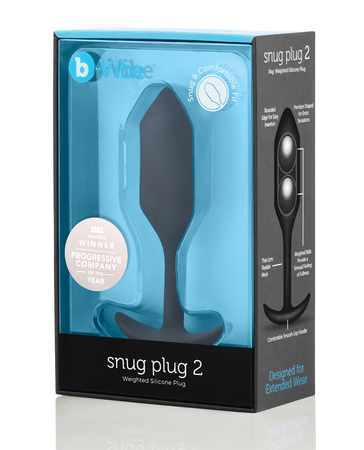 b-Vibe Weighted Snug Plug 2 - 114 g Black