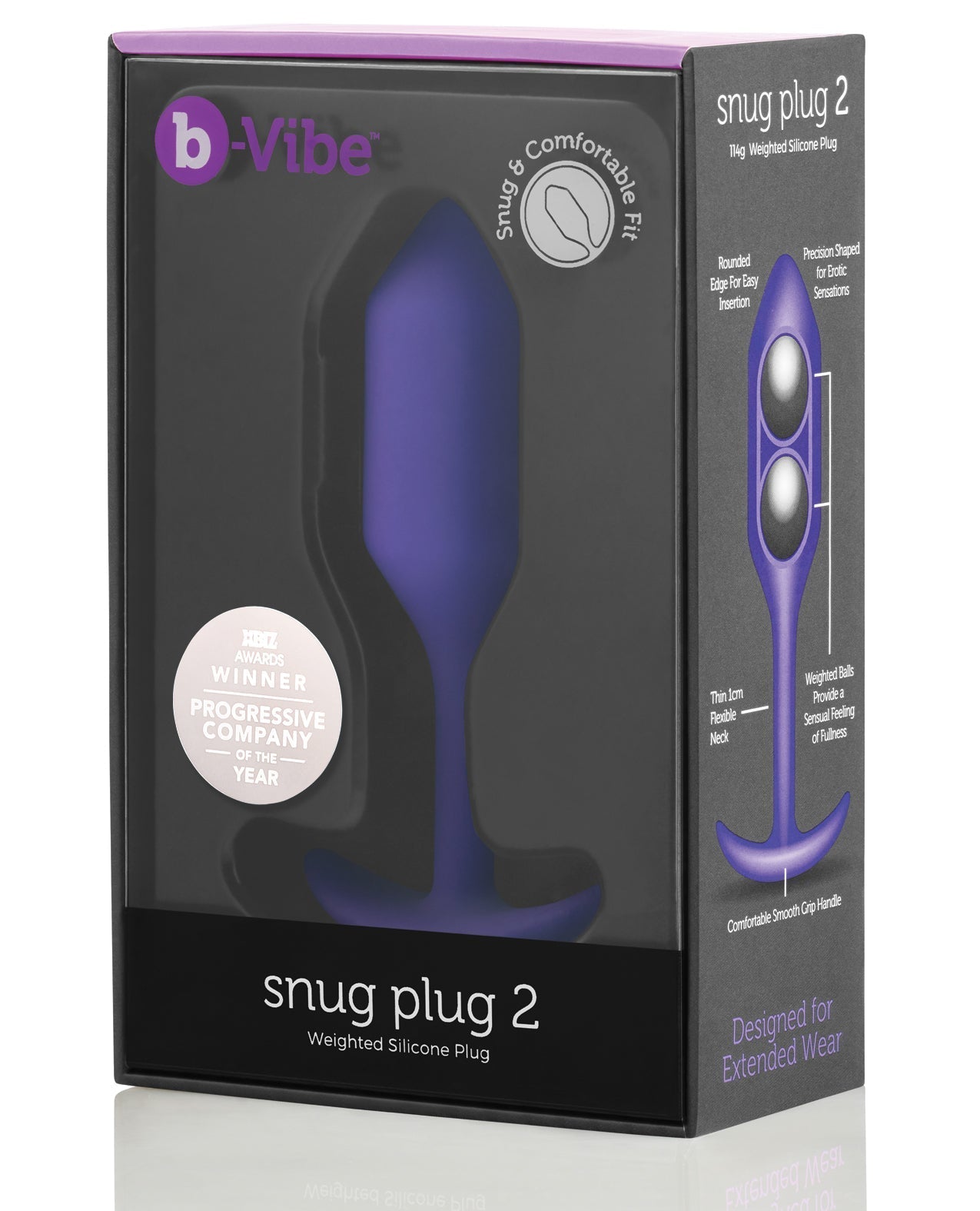 b-Vibe Weighted Snug Plug 2 - 114 g Lila