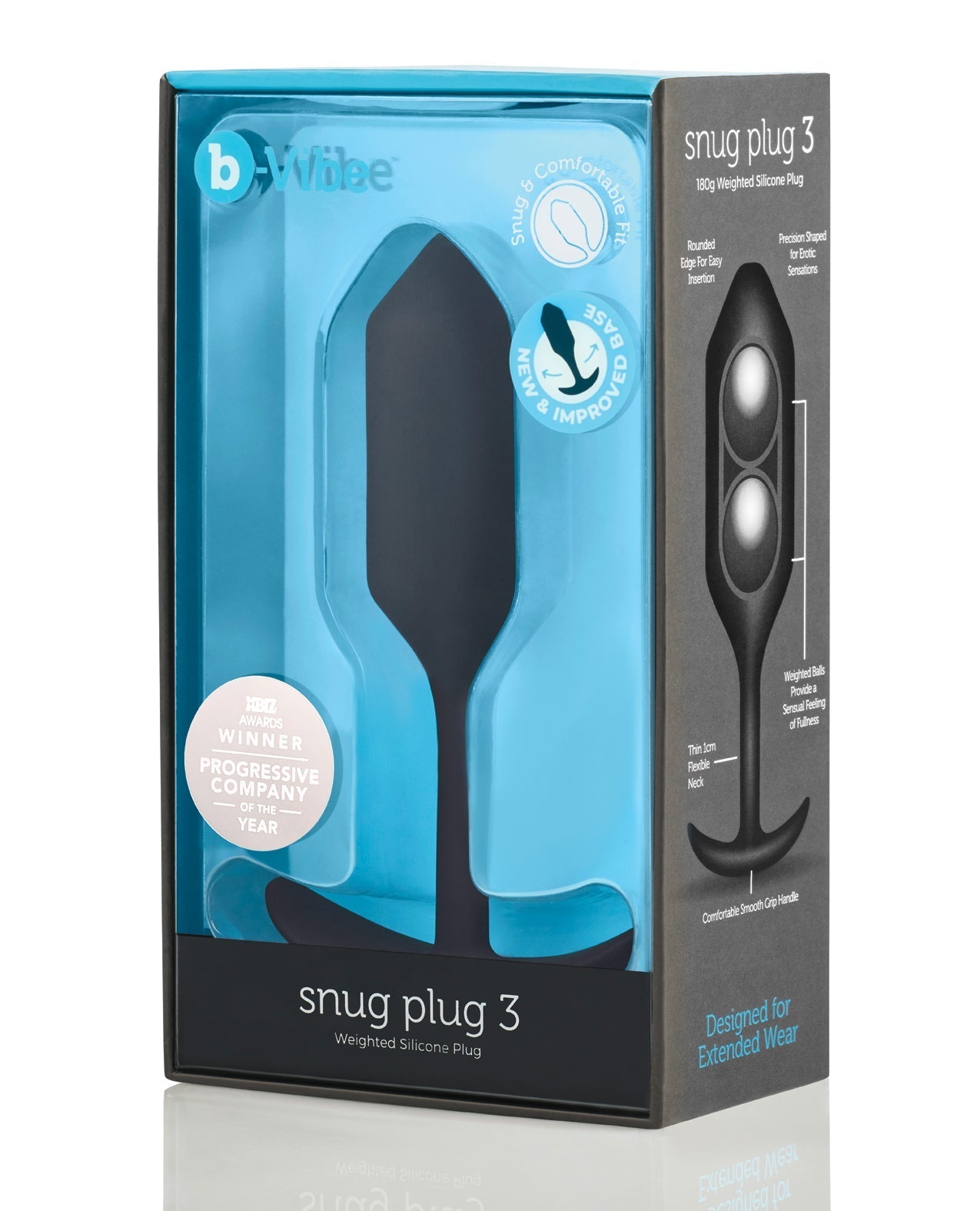 b-Vibe Weighted Snug Plug 3 - 180 g Schwarz