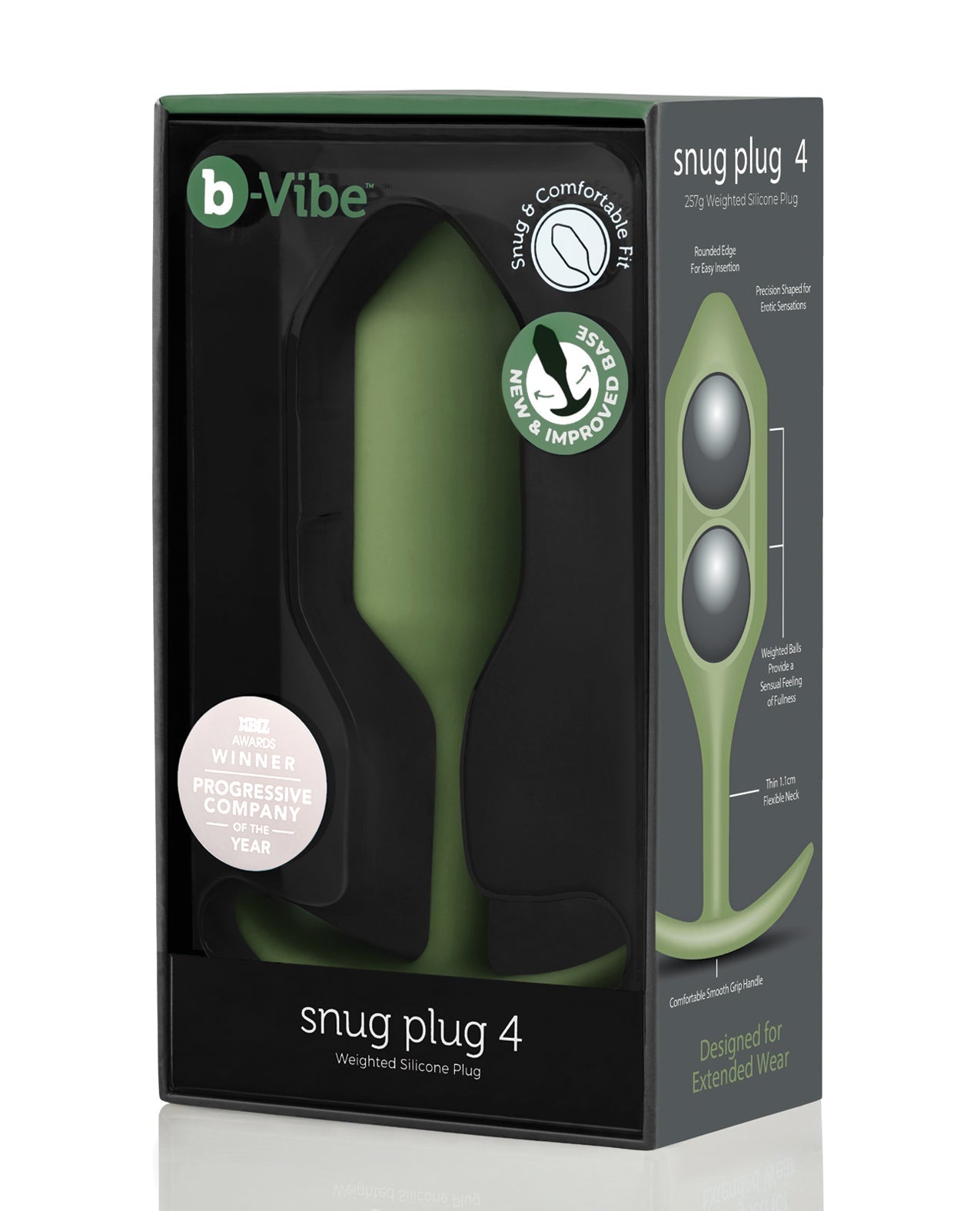 Plug lesté b-Vibe Snug 4 - 256 g Armée