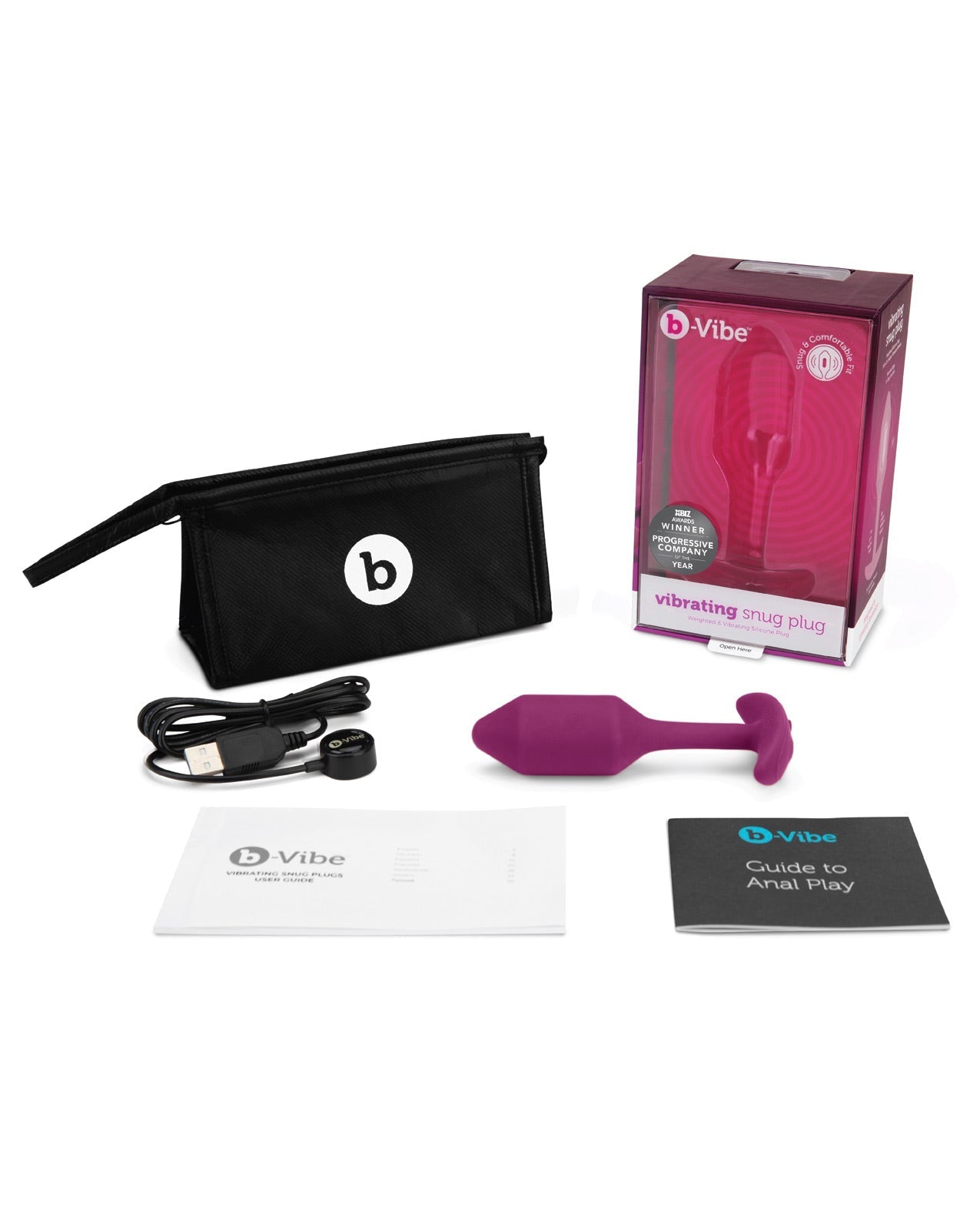 Plug vibrant lesté b-Vibe M - 112 g Rose