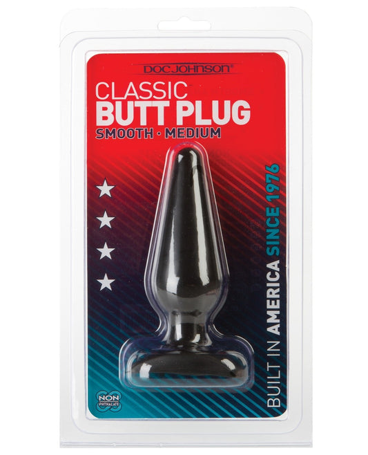 Klassischer Butt Plug - Mittelgroß, Schwarz