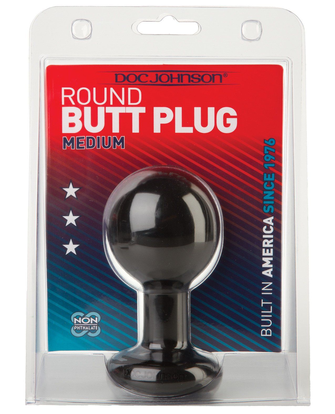 Round Butt Plug - Medium Black