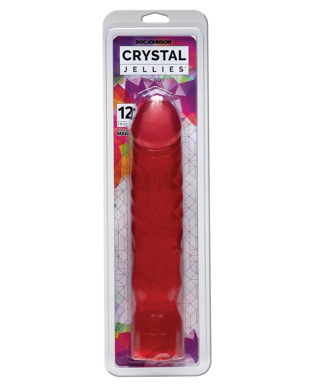 Gode ​​en cristal de 12 pouces Big Boy Dong - Rose