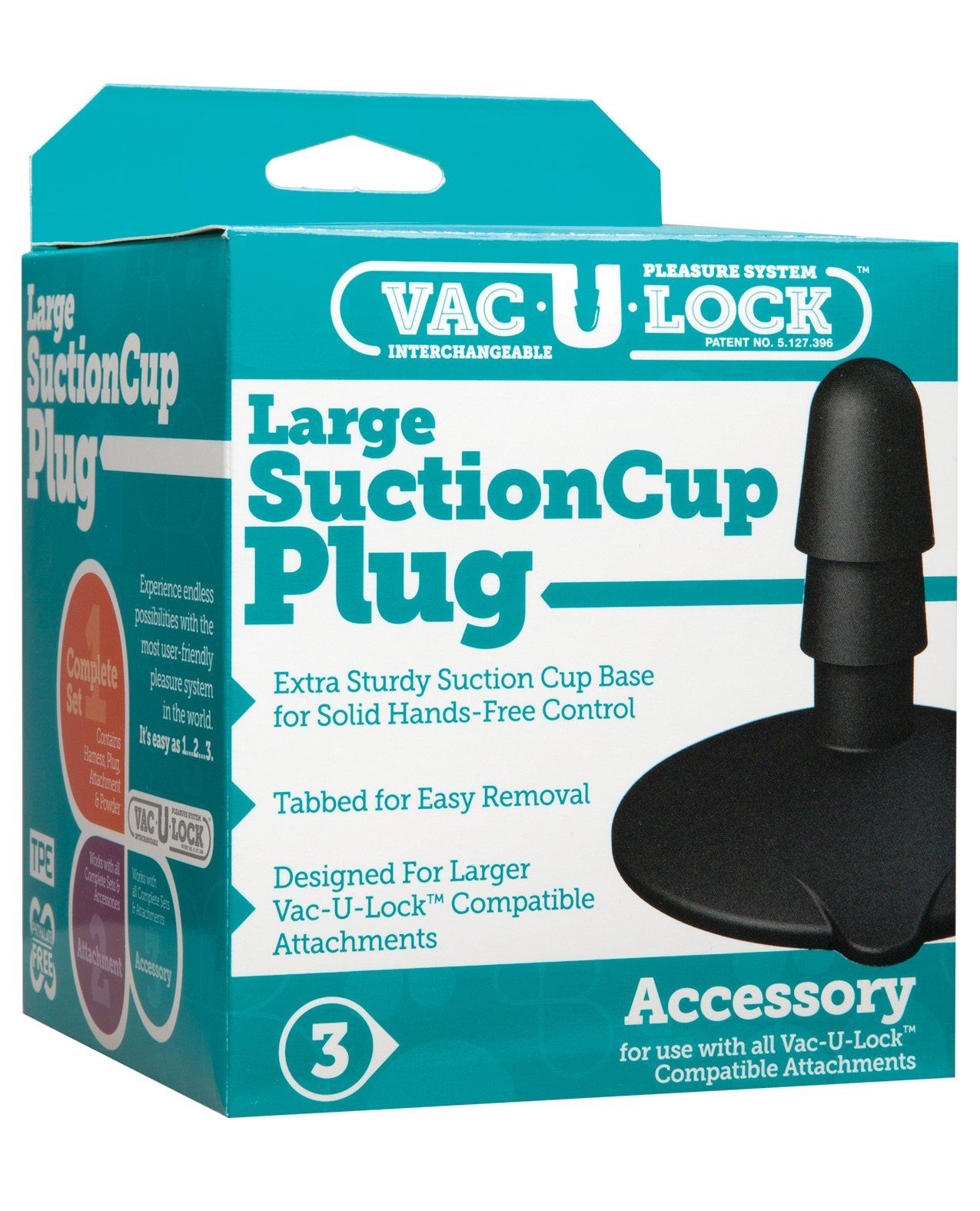 Vac-U-Lock Großer Saugnapf-Stecker - Schwarz